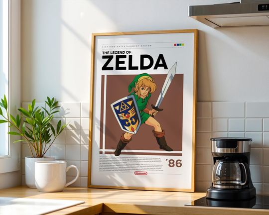 Zelda NES Poster: Retro Video Game Art