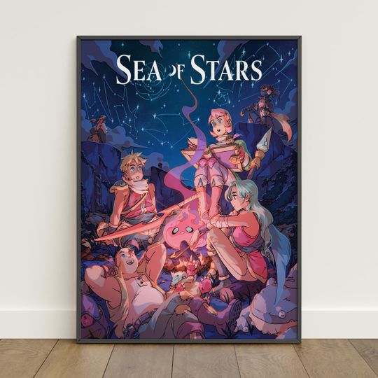 Discover Sea of Stars Poster | Valere and Zale Wall Art | Game Canvas Print