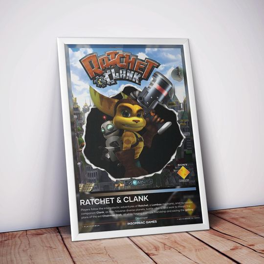 Discover Ratchet & Clank 2002 Poster | Video Game Poster | 4 Colors | High Quality Print | Platformer Wall Art | Gamer Gifts | Free USA Shipping