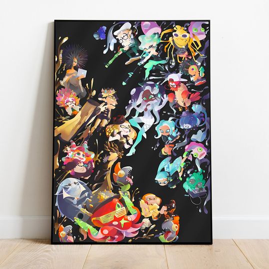 Discover Splatoon Poster, Wall Art & Home Decor, Colorful Ink Shooter Video Game Poster Gift