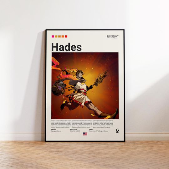 Discover Hades Poster, Video Game Poster, Hades Fan Gift, Minimalist Game Print, Gaming Room Poster, Gamer Gift, Gaming Print Poster, Gaming Wall Art
