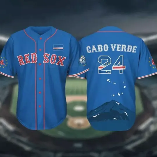 Discover Red-Soxx Cabo-Verde-Celebration Jersey Giveaway 2024 Blue Color Fullsize Hit