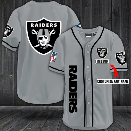 Discover Personalized Raiders 3D Print Baseball Jersey All Size