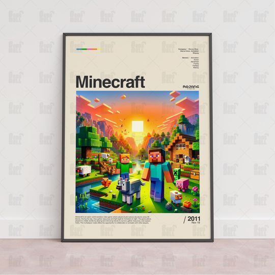 Discover Minecraft Poster, Gaming Room Poster, Gaming Wall Poster, Gaming Print Poster, Game Gift, Video Games Poster, Gaming Wall Art, Custom Game