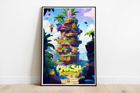 Crash Bandicoot Print, Crash Bandicoot Poster, Game Print, Game Posters, Video Game Wall Art