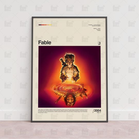 Discover Fable Poster, Gaming Room Poster, Gaming Wall Poster, Gaming Print Poster,Game Gift,Video Games Poster,Gaming