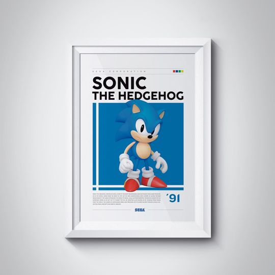 Discover Sonic The Hedgehog Poster: Classic Arcade Game Art