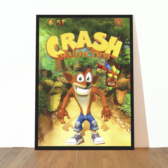 Retro Crash Bandicoot Poster | Classic PS1 Game Print
