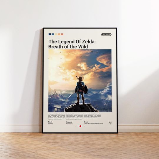 The Legend of Zelda Breath Of The Wild Poster, Video Game Poster, Minimalist Game Print, Gaming Room Poster, Gamer Gift, Gaming Print Poster