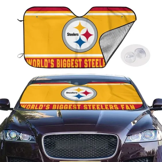 Discover Pittsburgh Steeler Car Sunshade World's Biggest Bills Fan Car Accessory