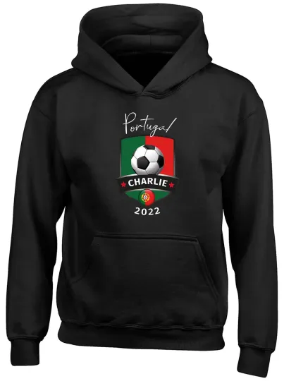 Discover Personalised Kids Portugal Football World Cup Hoodie Top Boys Girls