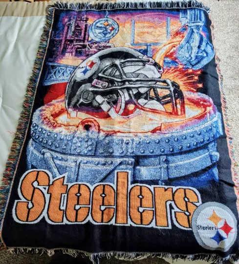 Discover The Northwest Co. Pittsburgh Steeler football Woven Tapestry Throw Blanket 45"x55"