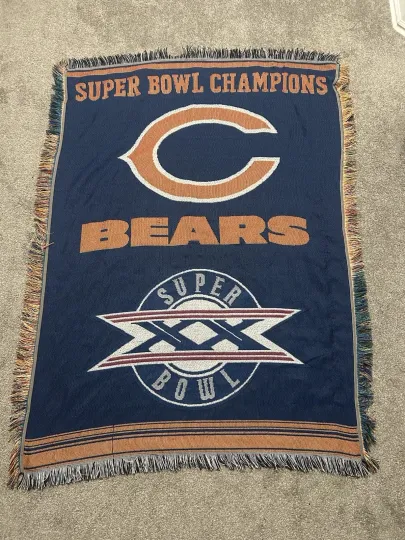 Chicago Bears Northwest Company Super Bowl XX Champions Woven Tapestry Throw