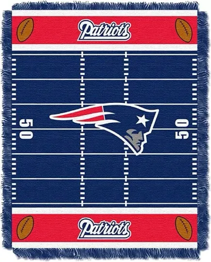 New England Patriots football Field Woven Jacquard Tapestry Baby Throw Blanket