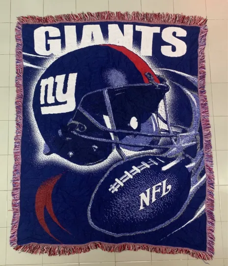 Discover Vintage football New York Giants Woven Throw Blanket 60x50 – Football Fan Collectible