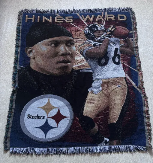 Discover Pittsburgh Steeler Blanket Tapestry Hines Ward Throw football Football Fan Woven