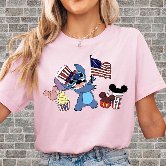 Discover Disney Stitch 4th Of July T-Shirt for Boy & Girl