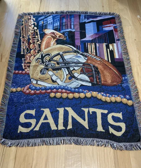 football New Orleans Saints Woven Tapestry Throw Blanket football football blankie