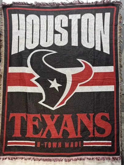 Discover Houston Texans H-Town Made Woven Tapestry Throw Blanket 60x48 FOCO football Football