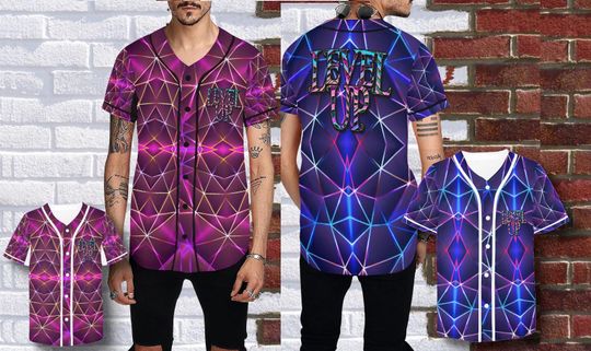 Discover Level Up Jersey: Button-up Festival Rave Shirts for Men, Women, Unisex Ravers
