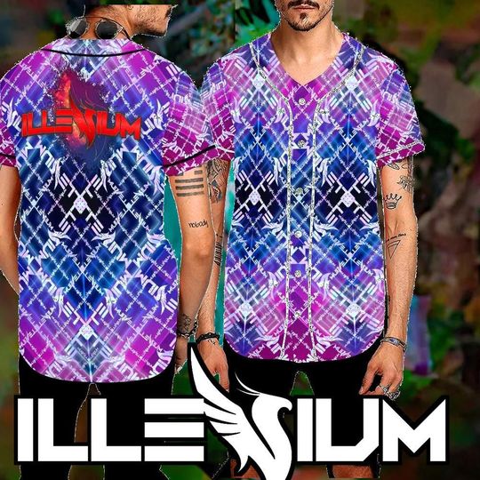 Discover Illenium Jersey, Holographic Button-up Music Festival Jersey for Men, Women, Unisex, Ravers