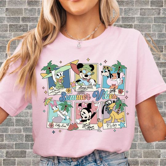 Discover Disney Summer Vibes Unisex T-Shirt Hoodie Sweatshirt Romper | Premium DTF Print | Vintage & Aesthetic Styles | N133