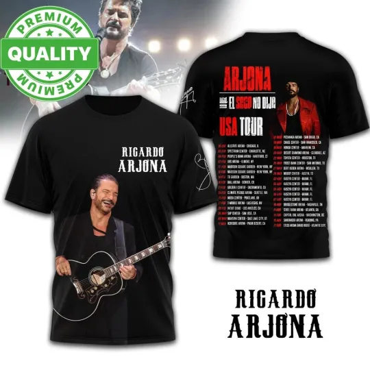 Discover Ricardo Arjona 2026 USA Tour 3D AOP Shirt Unisex S-6XL 1P1048