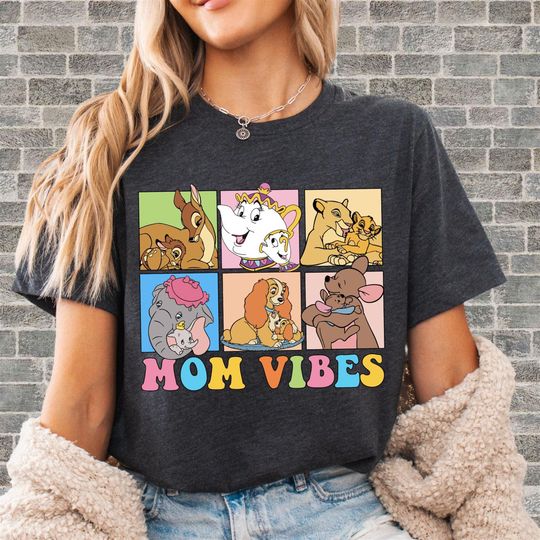 Discover Disney Mom Vibes Unisex T-Shirt Hoodie Sweatshirt Romper | Premium DTF Print | Vintage & Aesthetic Styles | N90