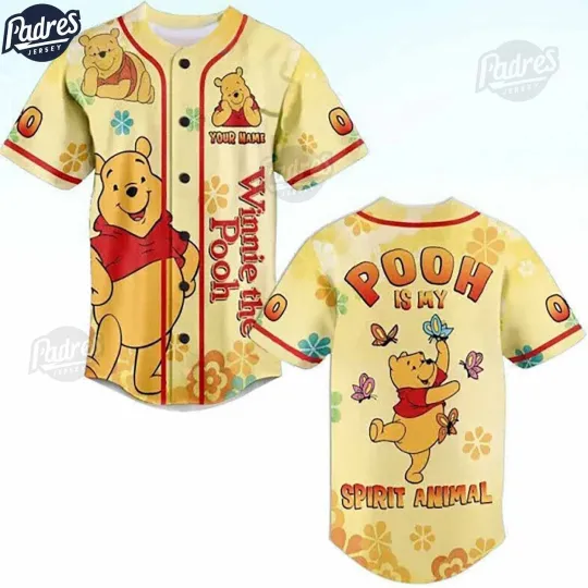 Discover Winnie The 1Pooh Is My Spirit Animal Custom Baseball Jersey Size XS-5XL