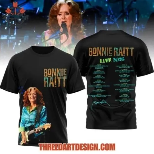 Discover Hot Bonnie Raitt Live 2026 Tour All Over Print 3D Shirt