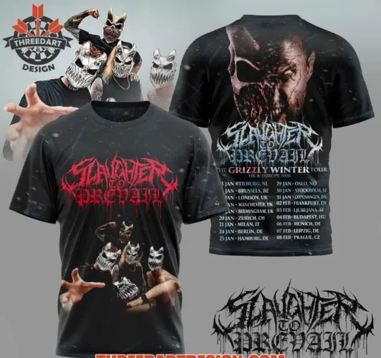 New Slaughter To Prevail The Grizzly Winter Tour 2026 3D Shirt