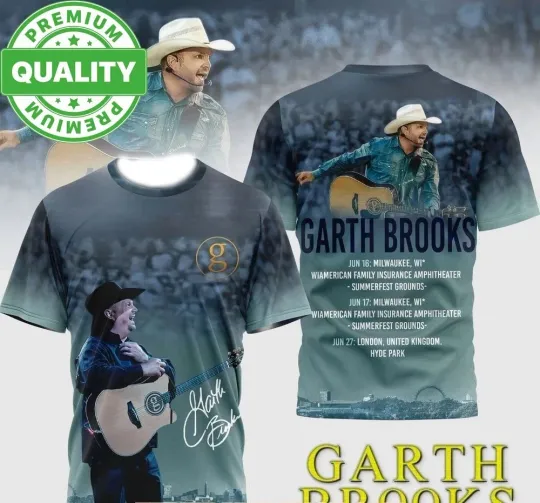 Discover Garth Brooks Concert Tour 2026 3D Shirt