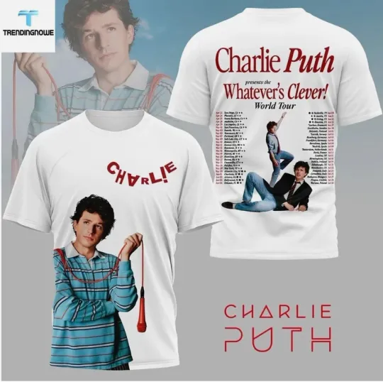 Discover Charlie Whatevers Clever World Tour 2026 Fan Concert 3D T-shirt