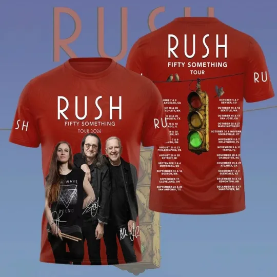 Discover RUSH Fifty Something Tour 2026 3D Shirt Gift For Fan