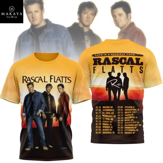 Discover Rascal Flatts 2026 North America Celebrating Tour 3D T-Shirt