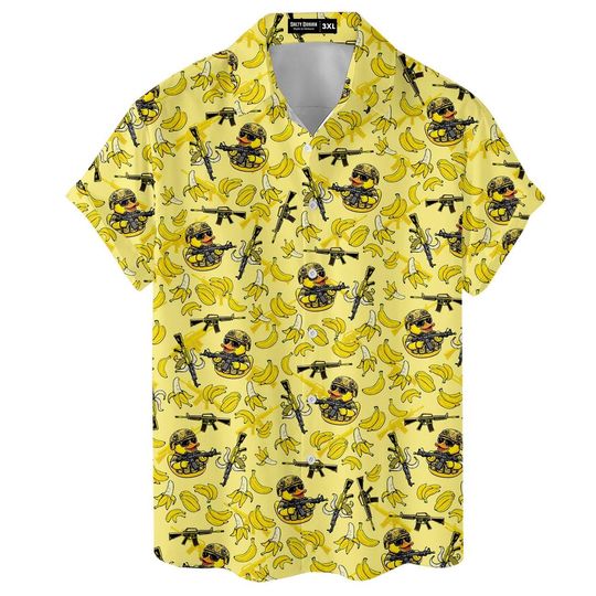 Discover Funny Duck Hawaiian Shirt for Men, Tropical Pattern Summer Casual Shirt