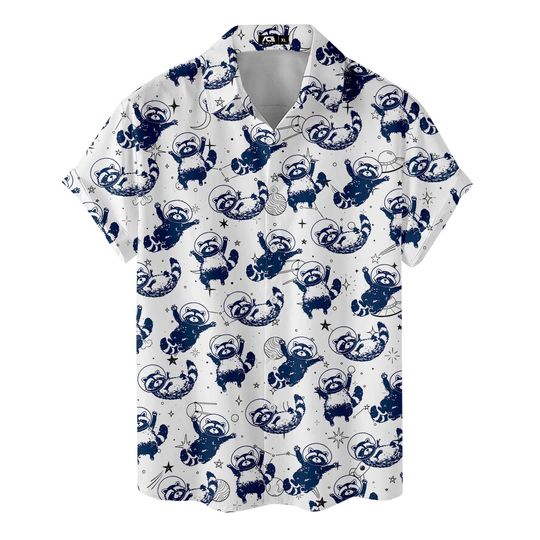 Discover Funny Galaxy Capybara Hawaiian Shirt, Short Sleeve Button-Down