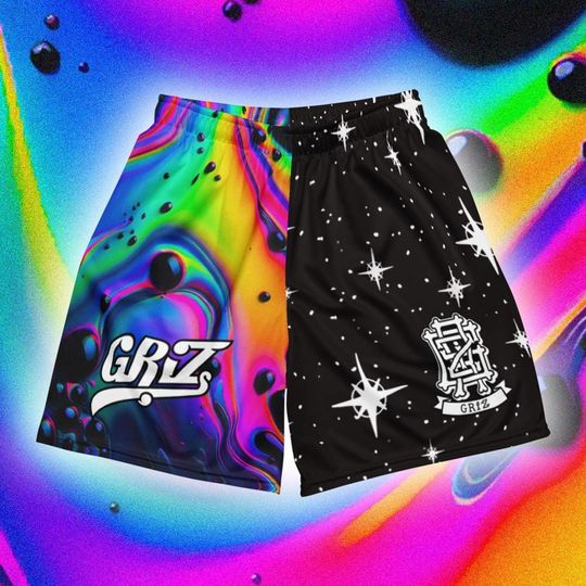 GRIZ Rainbow Brain Mesh Shorts for EDM Music Festival
