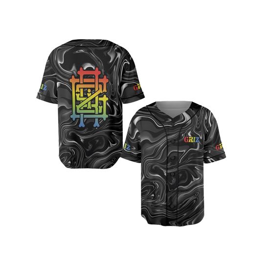 Discover Griz Baseball Jersey, Black Trippy Rave Shirt, Festival Outfit Gifts