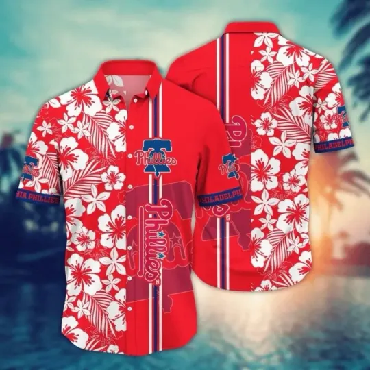 Discover Philadelphia Ocean Breeze Hibiscus Hawaiian Shirt