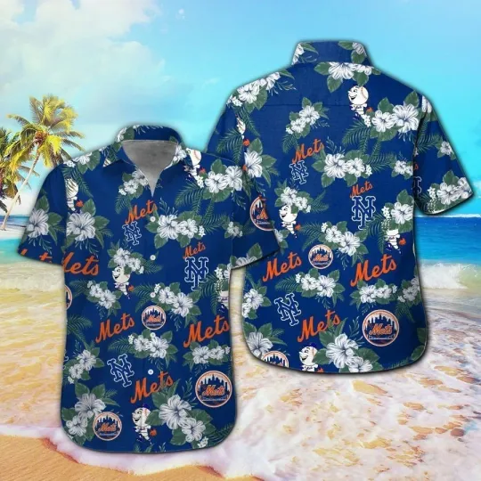 Discover New York Short Sleeve Button Up Tropical Hawaiian Shirt VER03