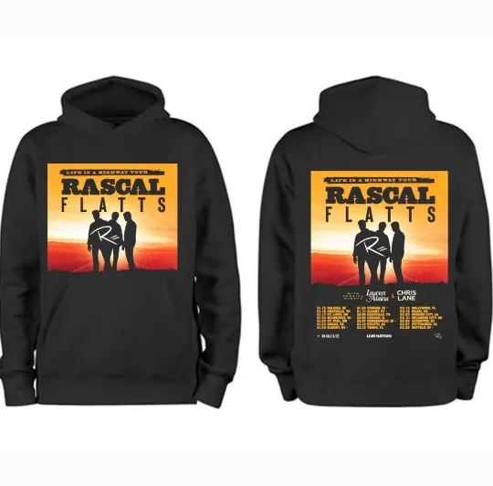 Discover Rascal Flatts Reveal 2026 Life Is a Highway Tour Hoodie