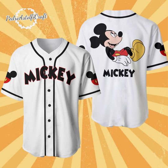 Discover Disney Mickey Mouse Baseball Jersey, Classic Mickey Jersey, Disney Family Trip Outfit