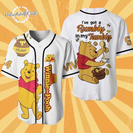 Discover Disney Winnie The Pooh Baseball Jersey, Pooh Bear Hunny Jersey, Disney Family Outfit