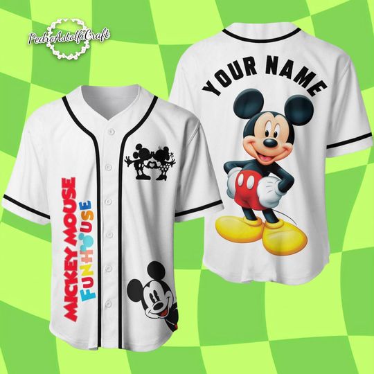 Discover Mickey Mouse Baseball Jersey Personalized Name, Disney Mickey Fun House Shirt, Custom Name Jersey, Disneyland Outfit