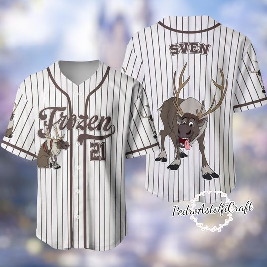 Discover Personalized Sven Baseball Jersey, Disney Frozeen Reindeer Shirt, Custom Name Number Jersey, Family Disney Trip Outfit