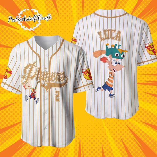 Phineas and Ferb Baseball Jersey, Perry the Platypus Shirt, Custom Phineas Disney Jersey, Cartoon Baseball Shirt, Disney Gift