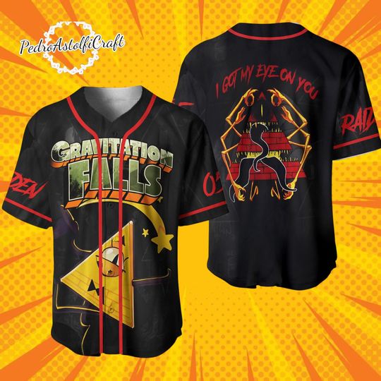 Discover Gravity Falls Baseball Jersey, Bill Cipher Shirt, Mystery Shack Jersey, Cartoon Disney Baseball Shirt, Gravity Falls Gift