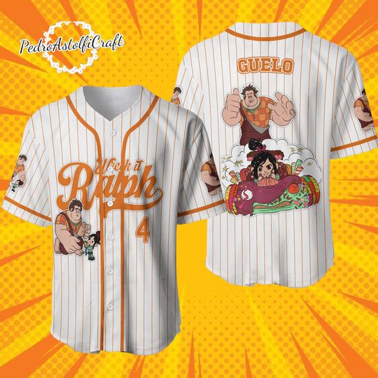 Discover Wreck It Ralph Baseball Jersey, Ralph Disney Shirt, Vanellope Jersey, Disney Movie Baseball Shirt, Ralph Gift