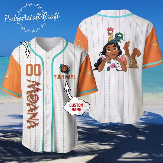 Personalized Moana Maui Jersey | Pua Hei Hei Disneyland Trip Shirt